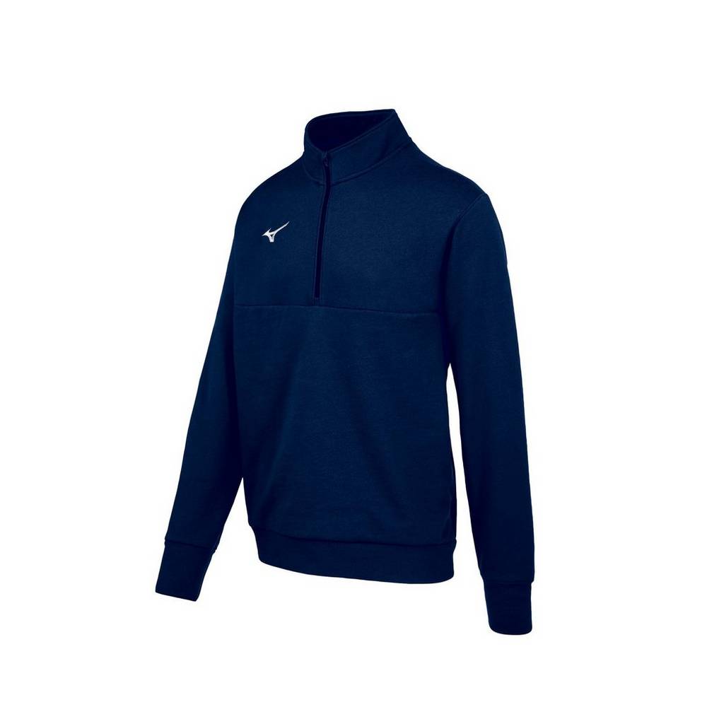 Panske Pulóver Mizuno MZ1 1/4 Zip Fleece Námornícka Modrá Vypredaj MCFS90167